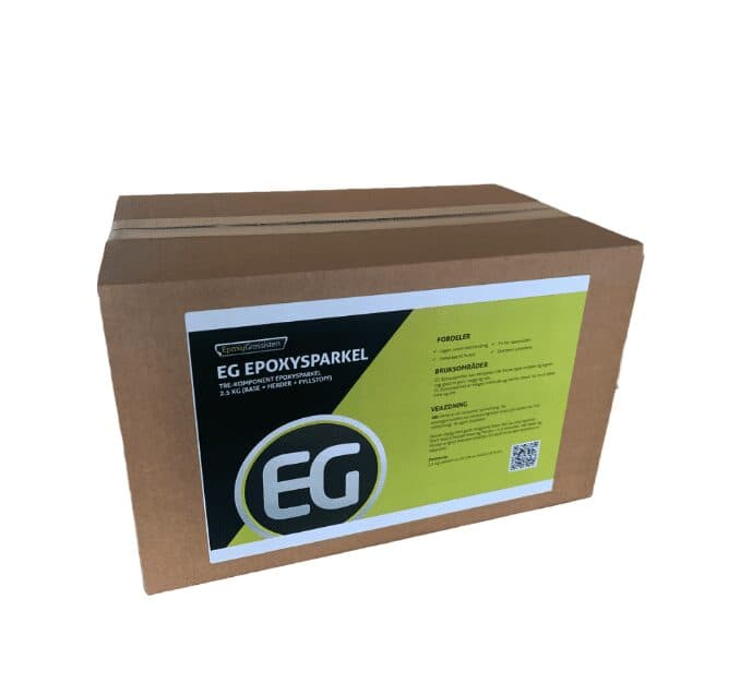 EG Epoxyskaprkel: Tre-komponent epoxysparkel i beholder